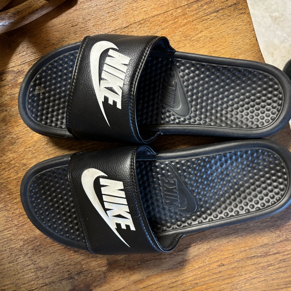 Nike Black Slide Sandals with Logo